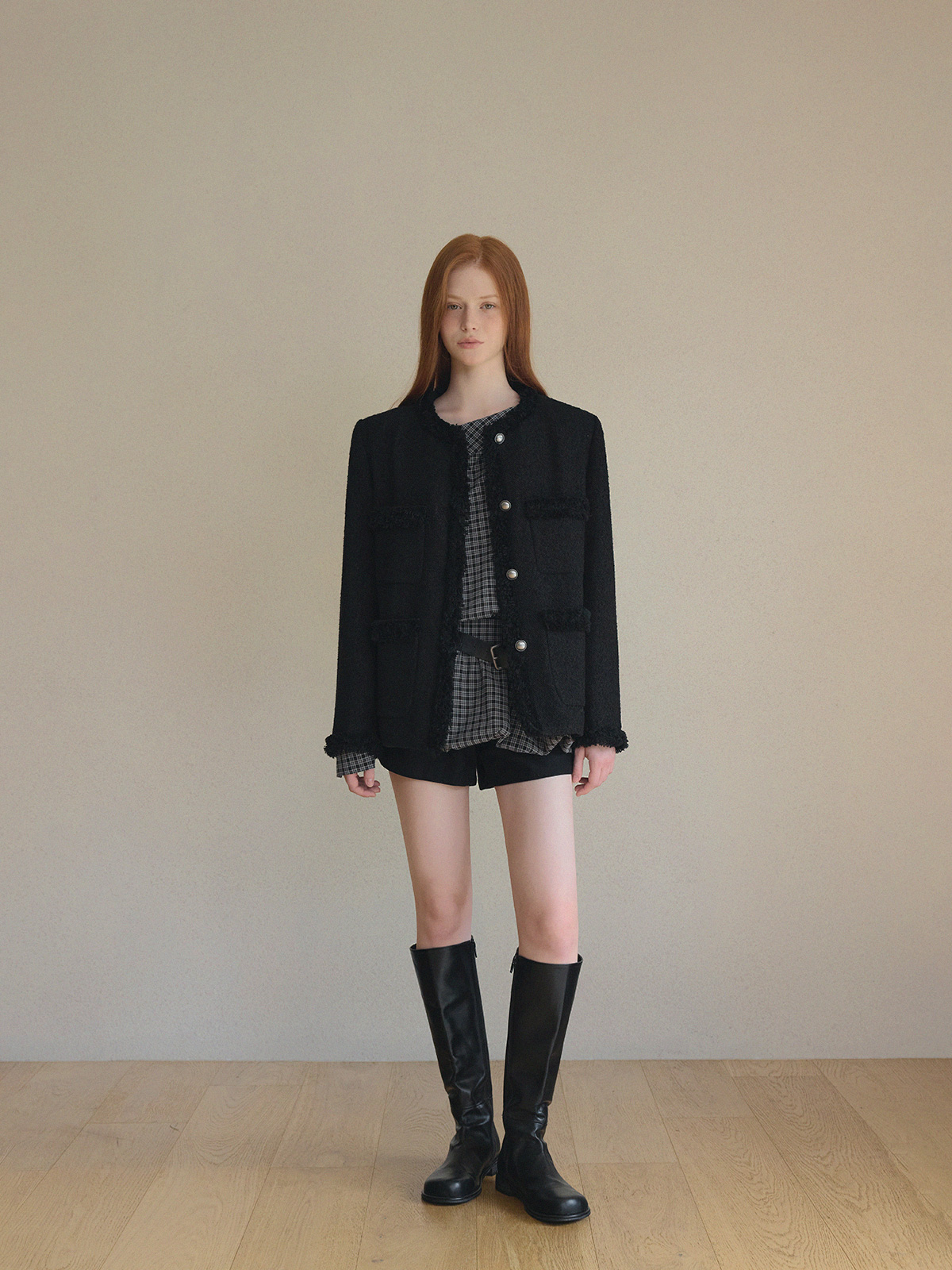 Roer Pocket Fringe Tweed Jacket