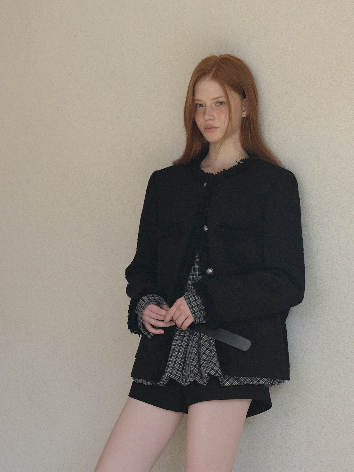 Roer Pocket Fringe Tweed Jacket