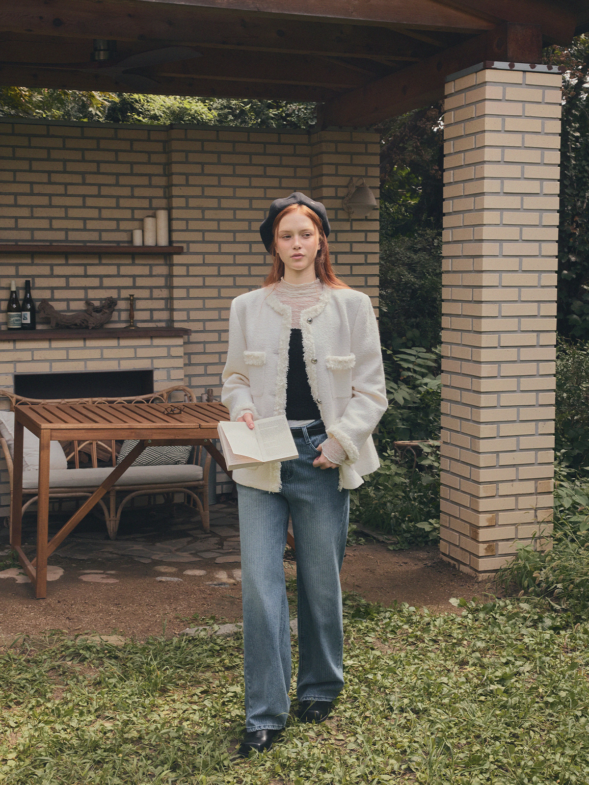 Roer Pocket Fringe Tweed Jacket