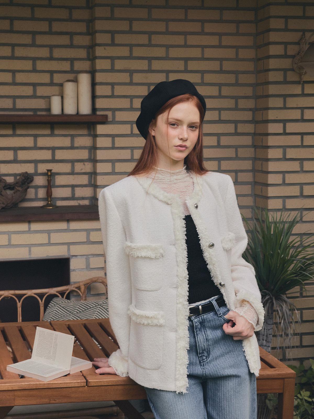 Roer Pocket Fringe Tweed Jacket