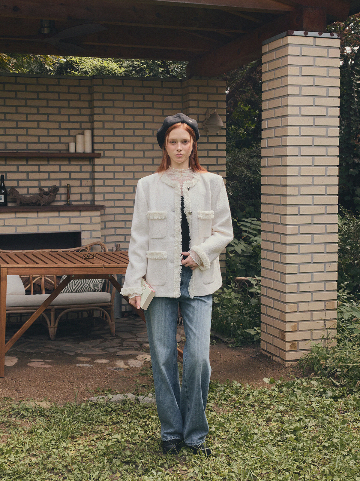 Roer Pocket Fringe Tweed Jacket