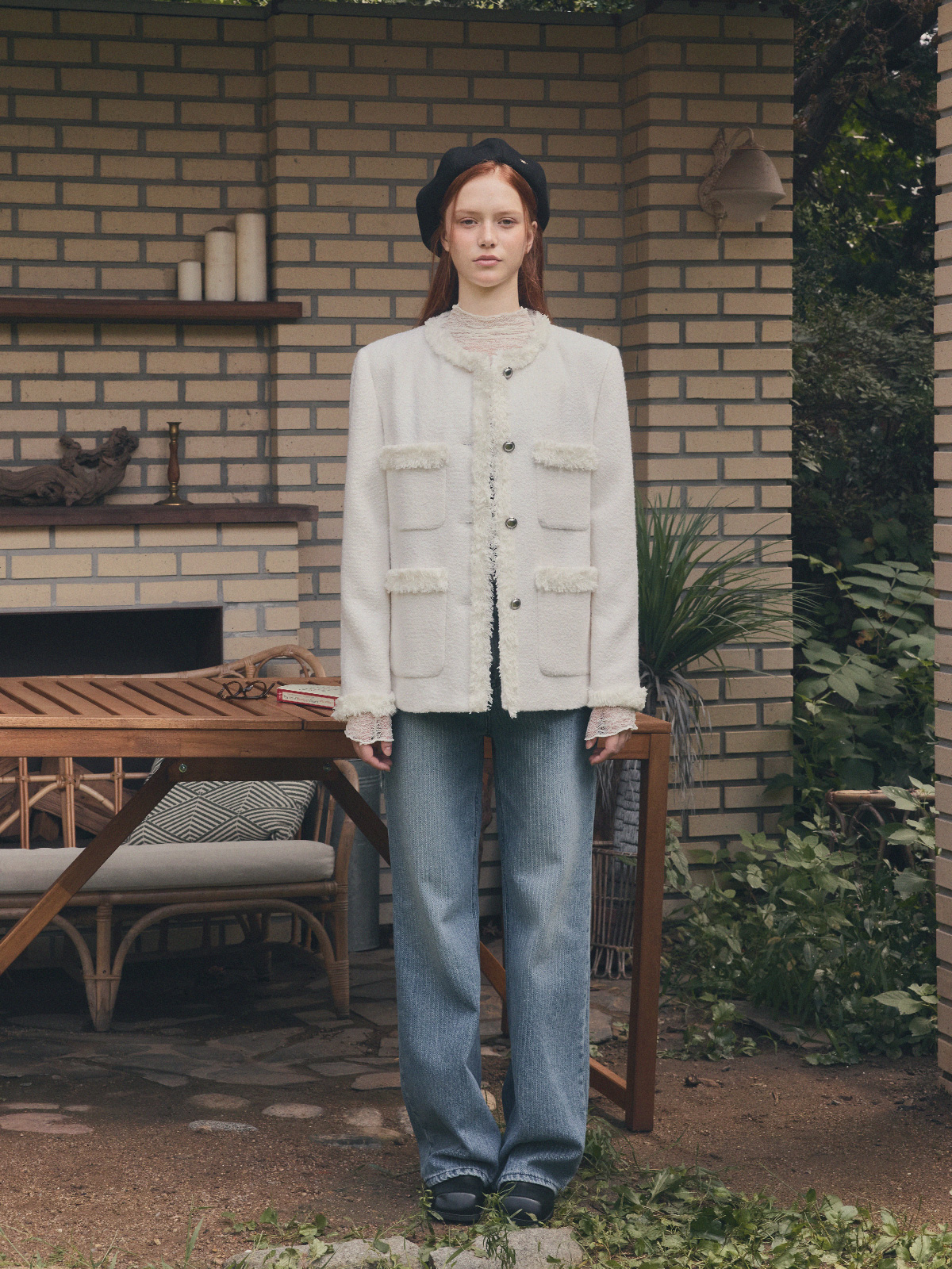 Roer Pocket Fringe Tweed Jacket