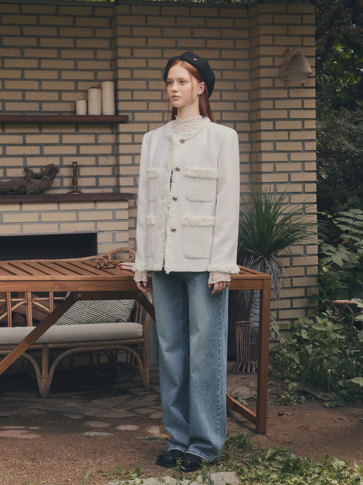 Roer Pocket Fringe Tweed Jacket