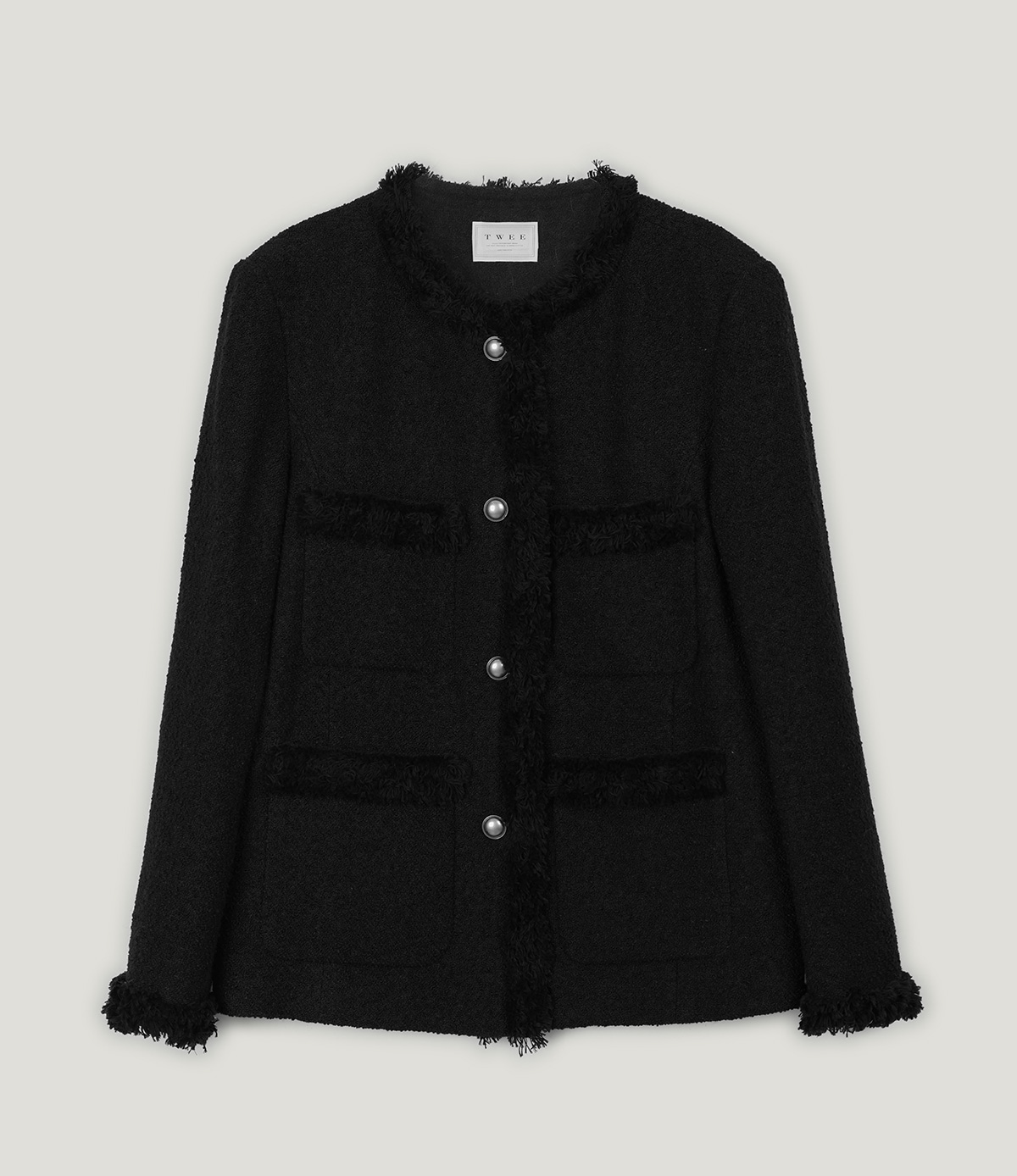 Roer Pocket Fringe Tweed Jacket
