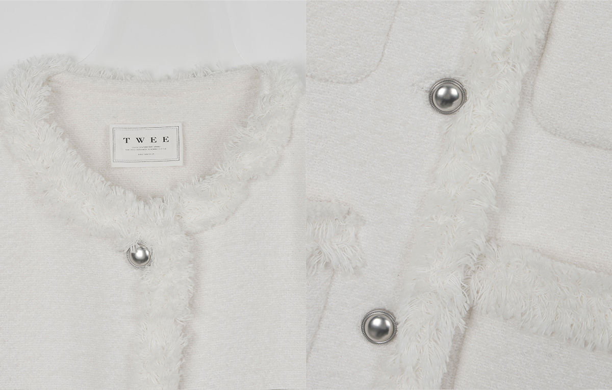 Roer Pocket Fringe Tweed Jacket