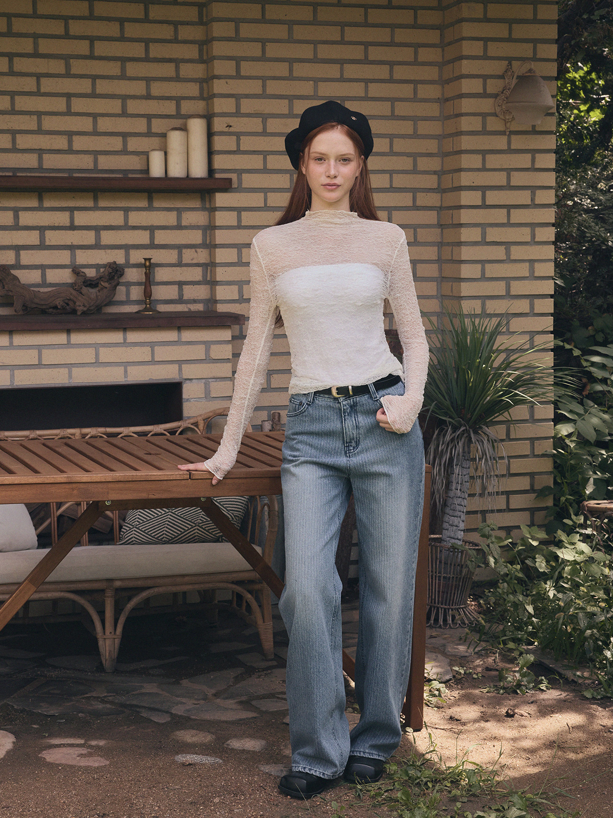 Izell Stripe Wide Denim Pants | ファッション通販サイト NUGU