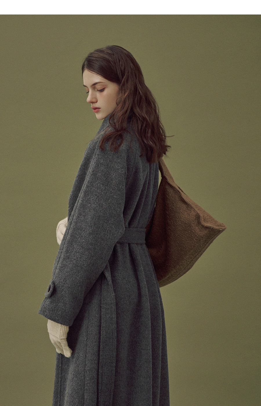 MUSINSA公式 | TWEE Hippie collar wool single raglan coat