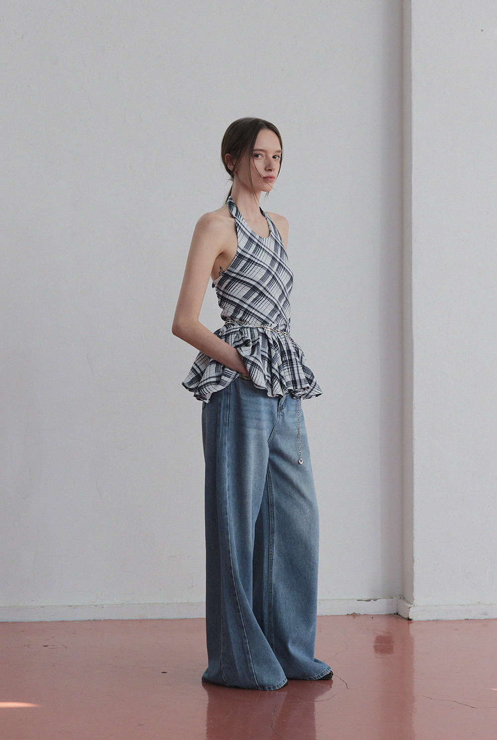 GROWHIDE] Sayti Check Halterneck Blouse | ファッション通販サイト NUGU