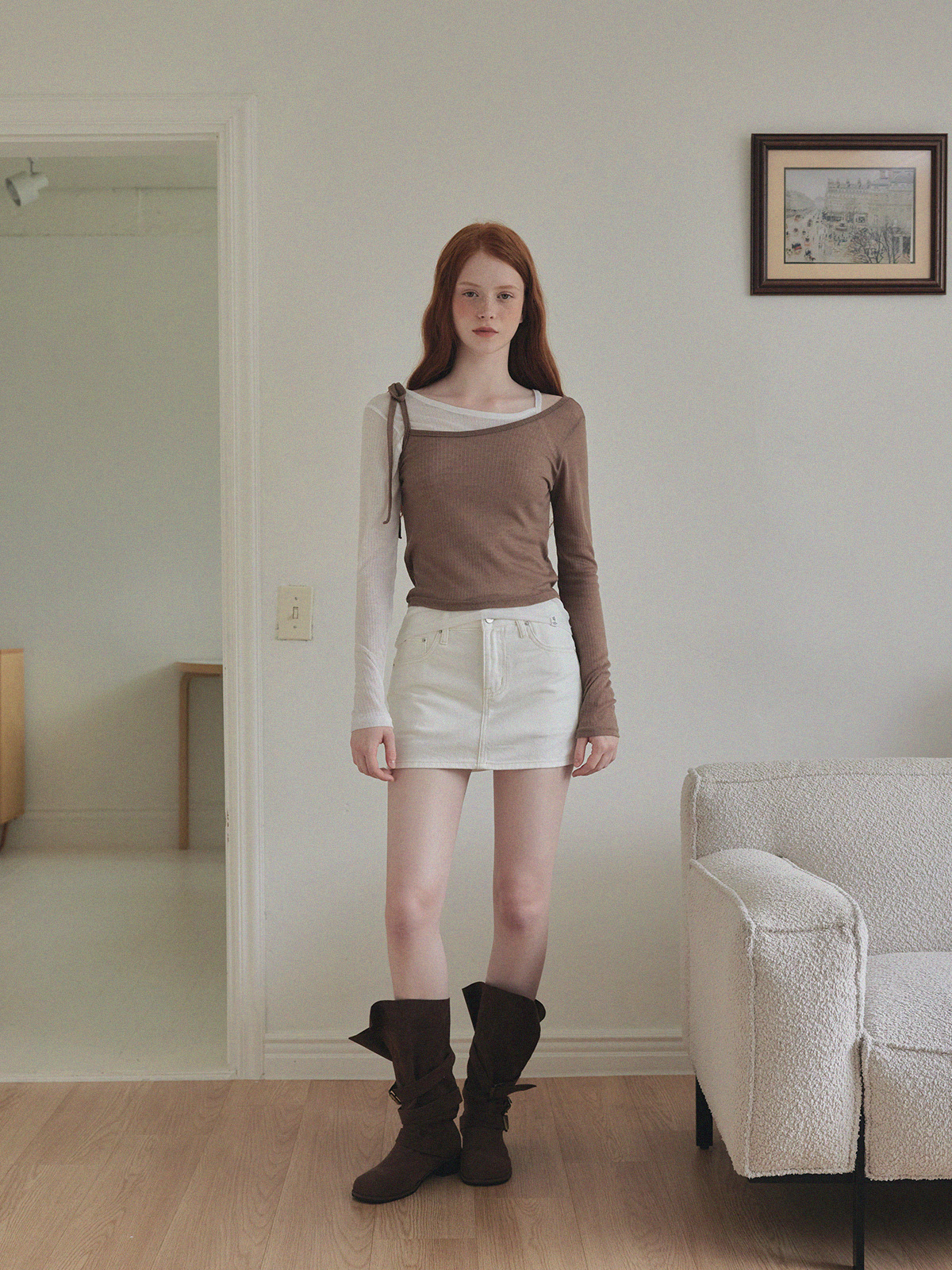 Moti Basic Cotton Low-Rise Skirt