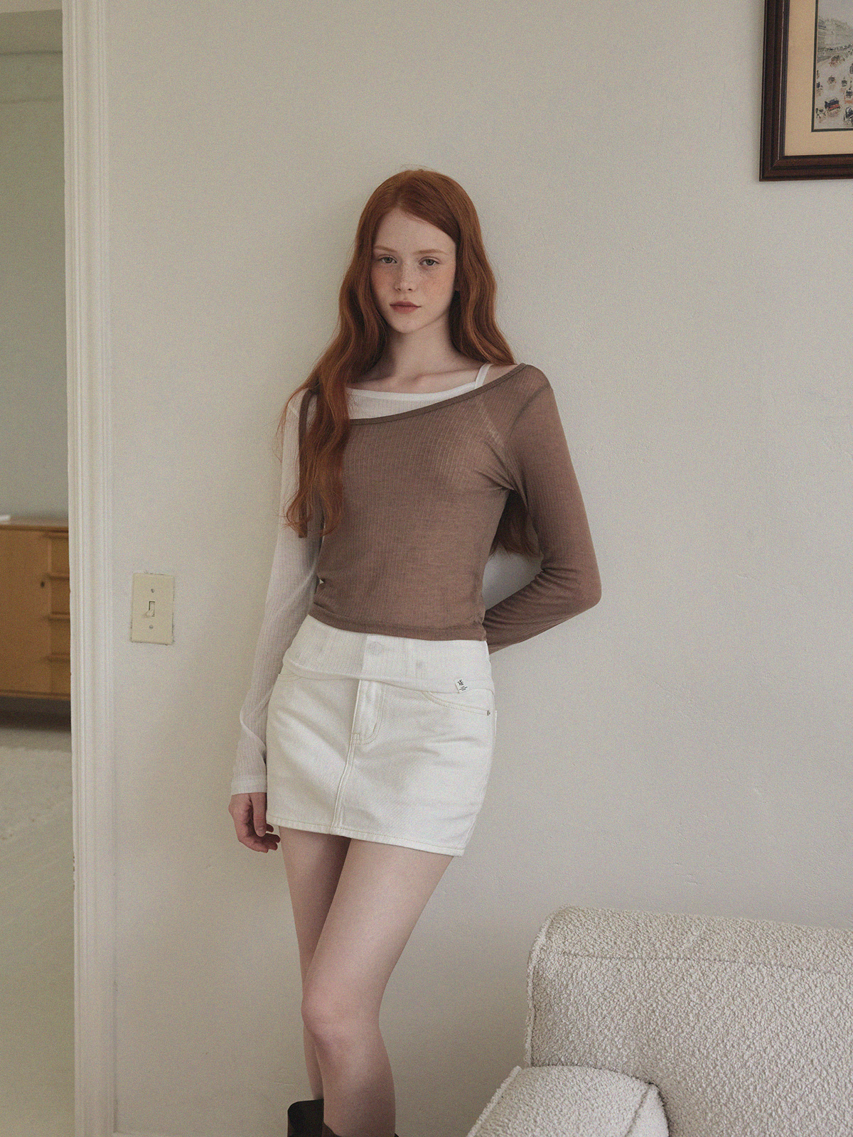 Moti Basic Cotton Low-Rise Skirt