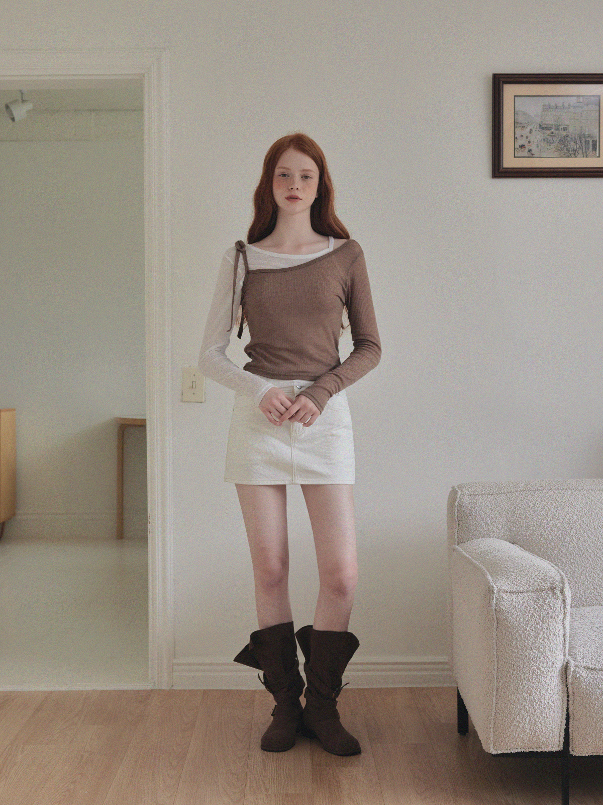 Moti Basic Cotton Low-Rise Skirt