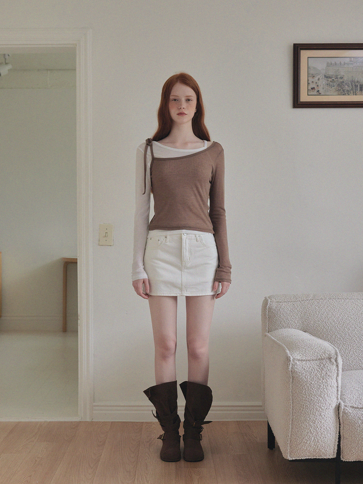 Moti Basic Cotton Low-Rise Skirt