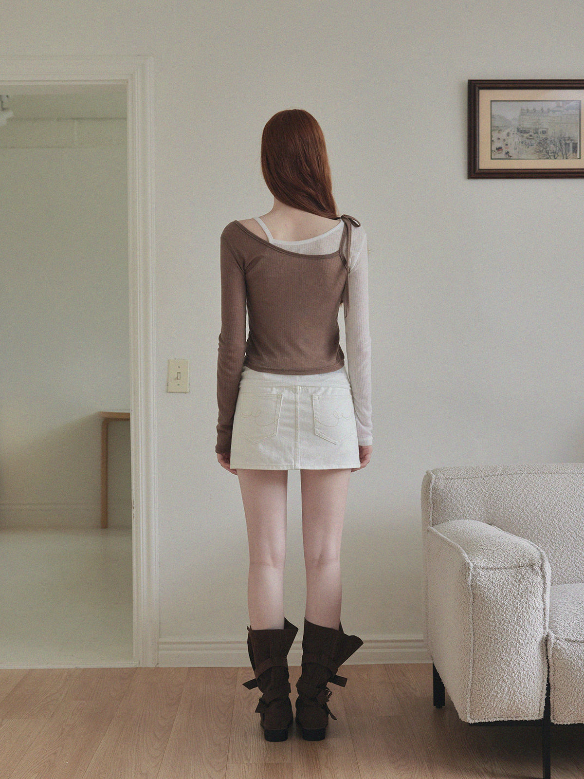 Moti Basic Cotton Low-Rise Skirt