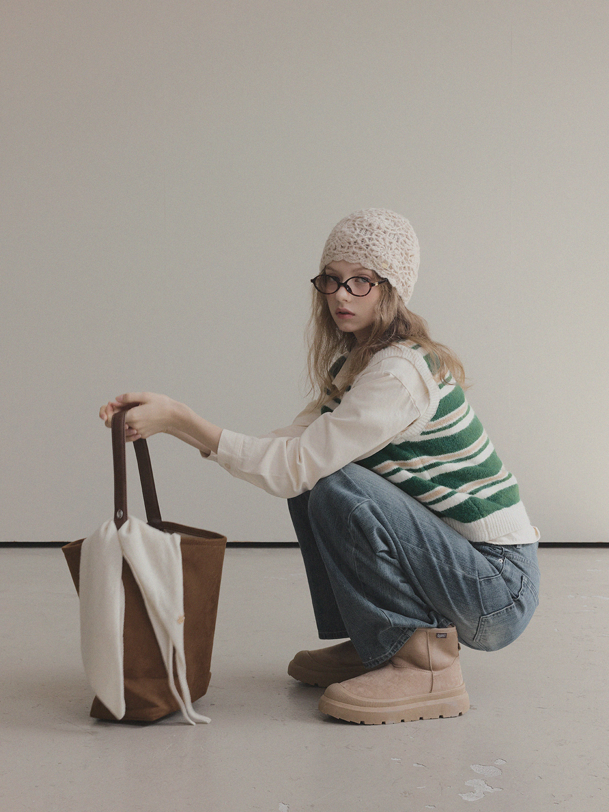 Retel Washed Wide Long Denim Pants