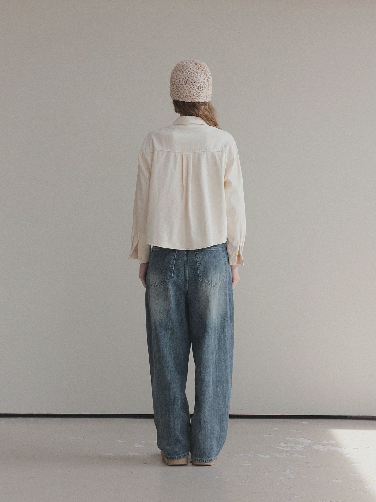 Retel Washed Wide Long Denim Pants