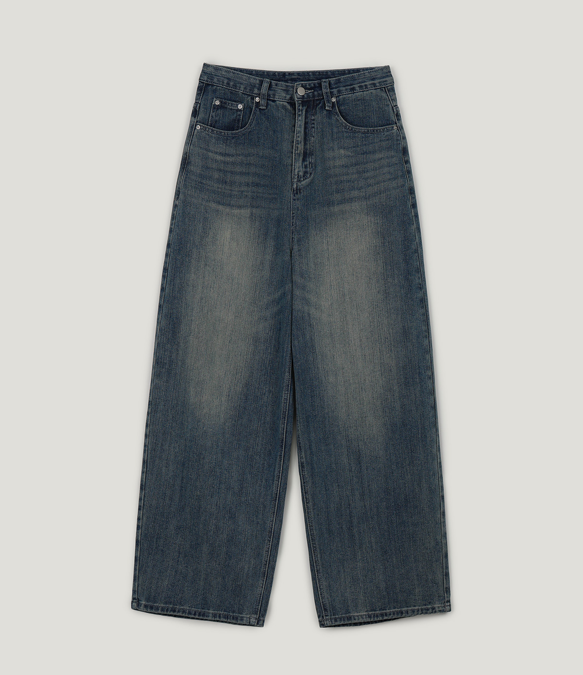 Retel Washed Wide Long Denim Pants