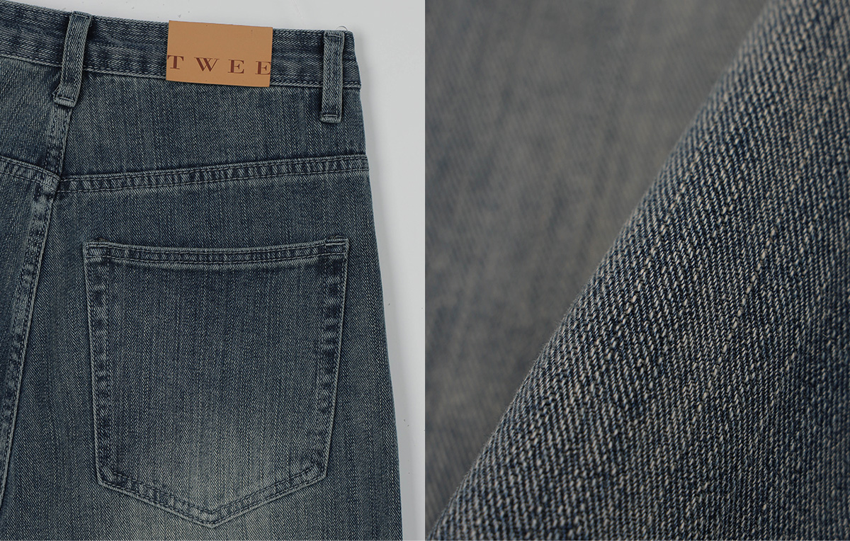 Retel Washed Wide Long Denim Pants