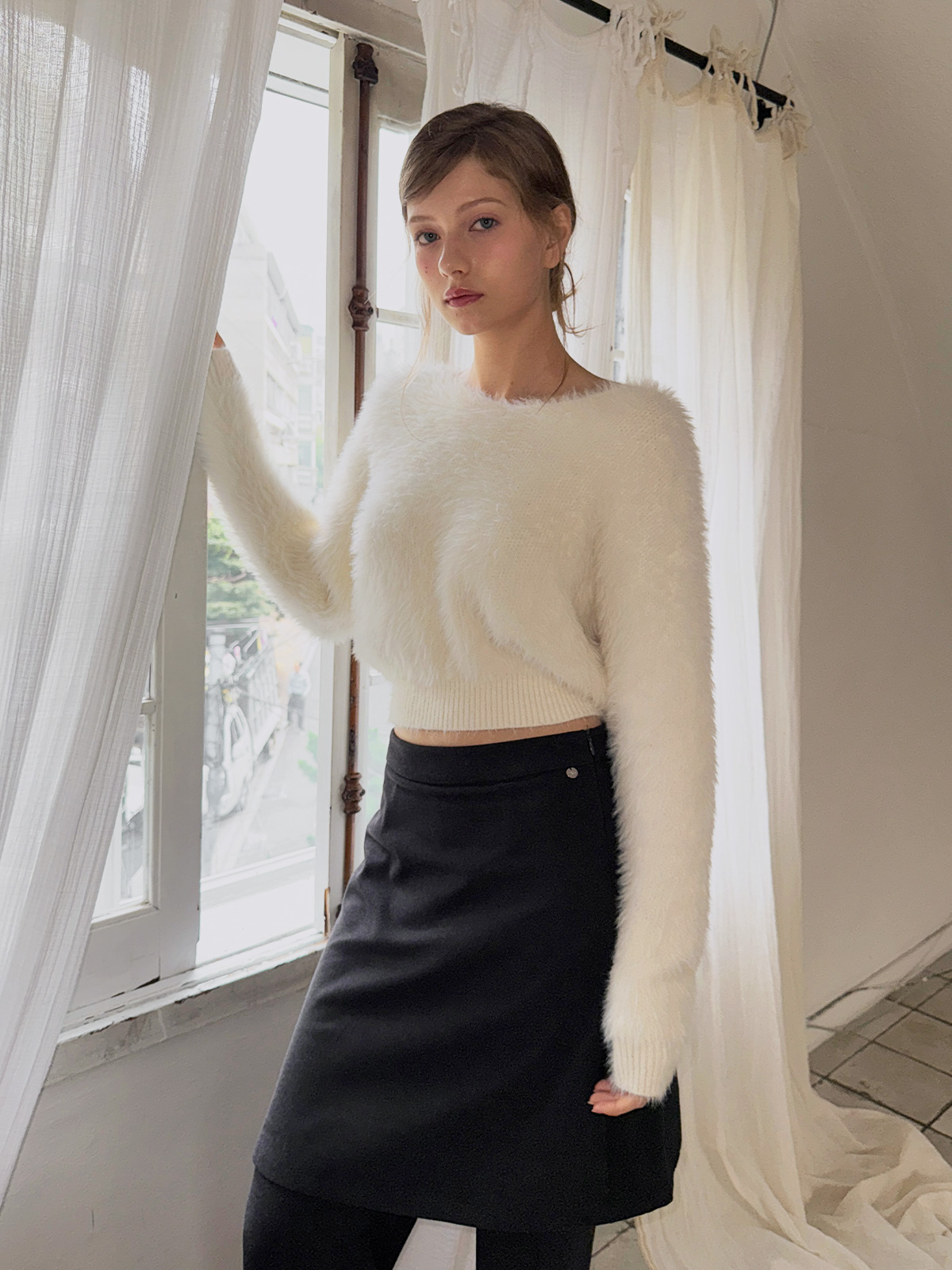 Deril Layered Skirt Wide Long Pants