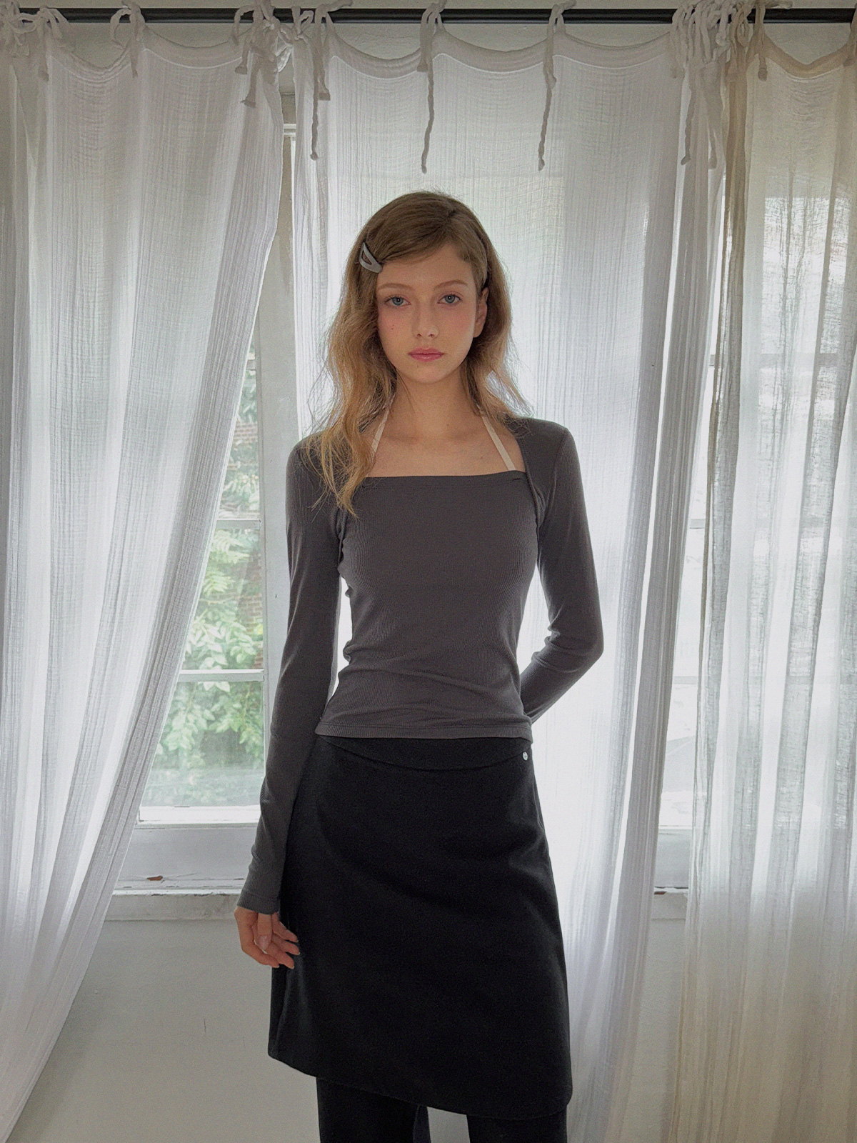 Deril Layered Skirt Wide Long Pants