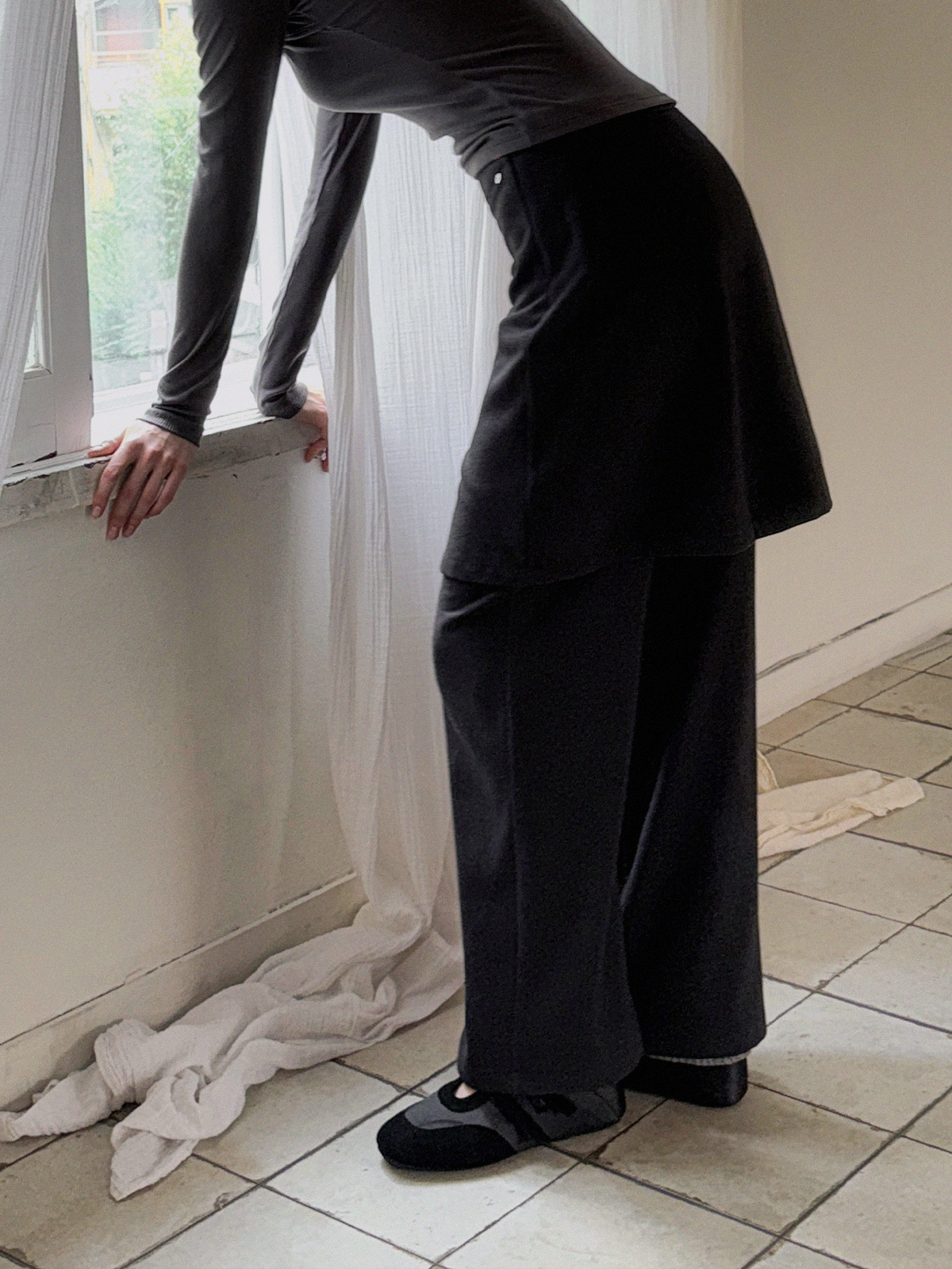 Deril Layered Skirt Wide Long Pants