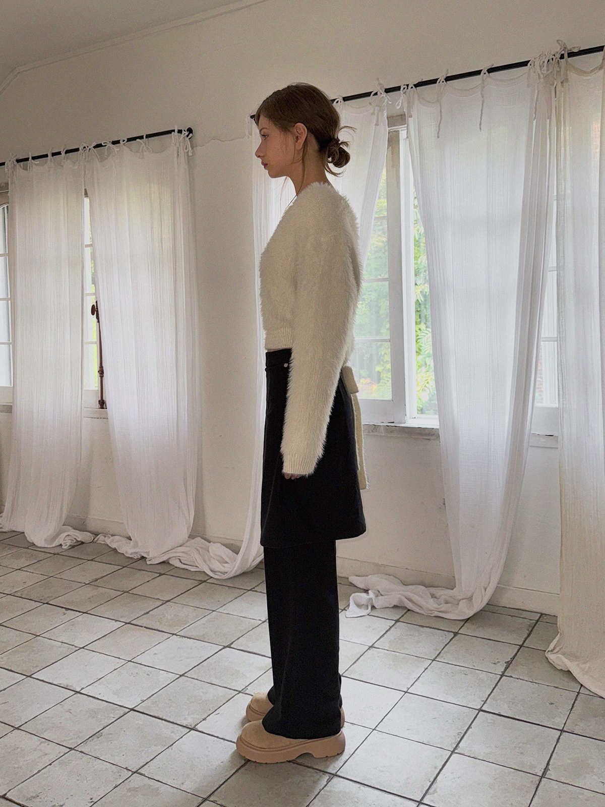 Deril Layered Skirt Wide Long Pants