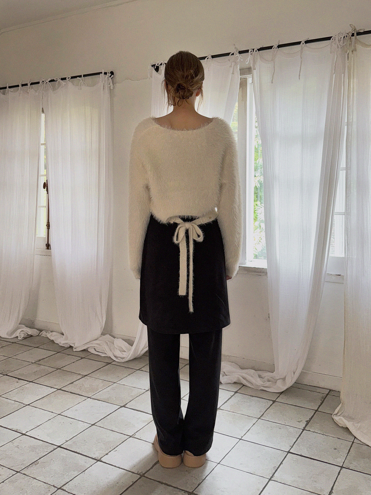 Deril Layered Skirt Wide Long Pants