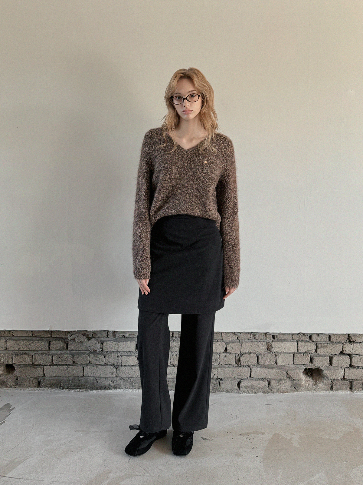 Deril Layered Skirt Wide Long Pants