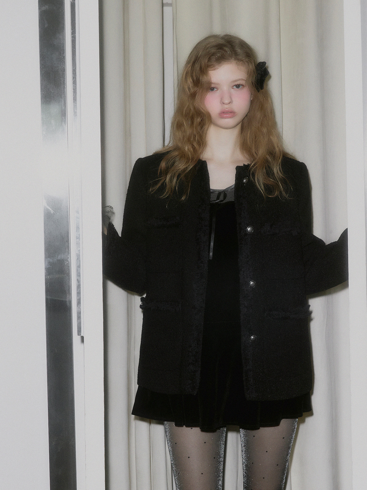 Roer Pocket Fringe Tweed Jacket