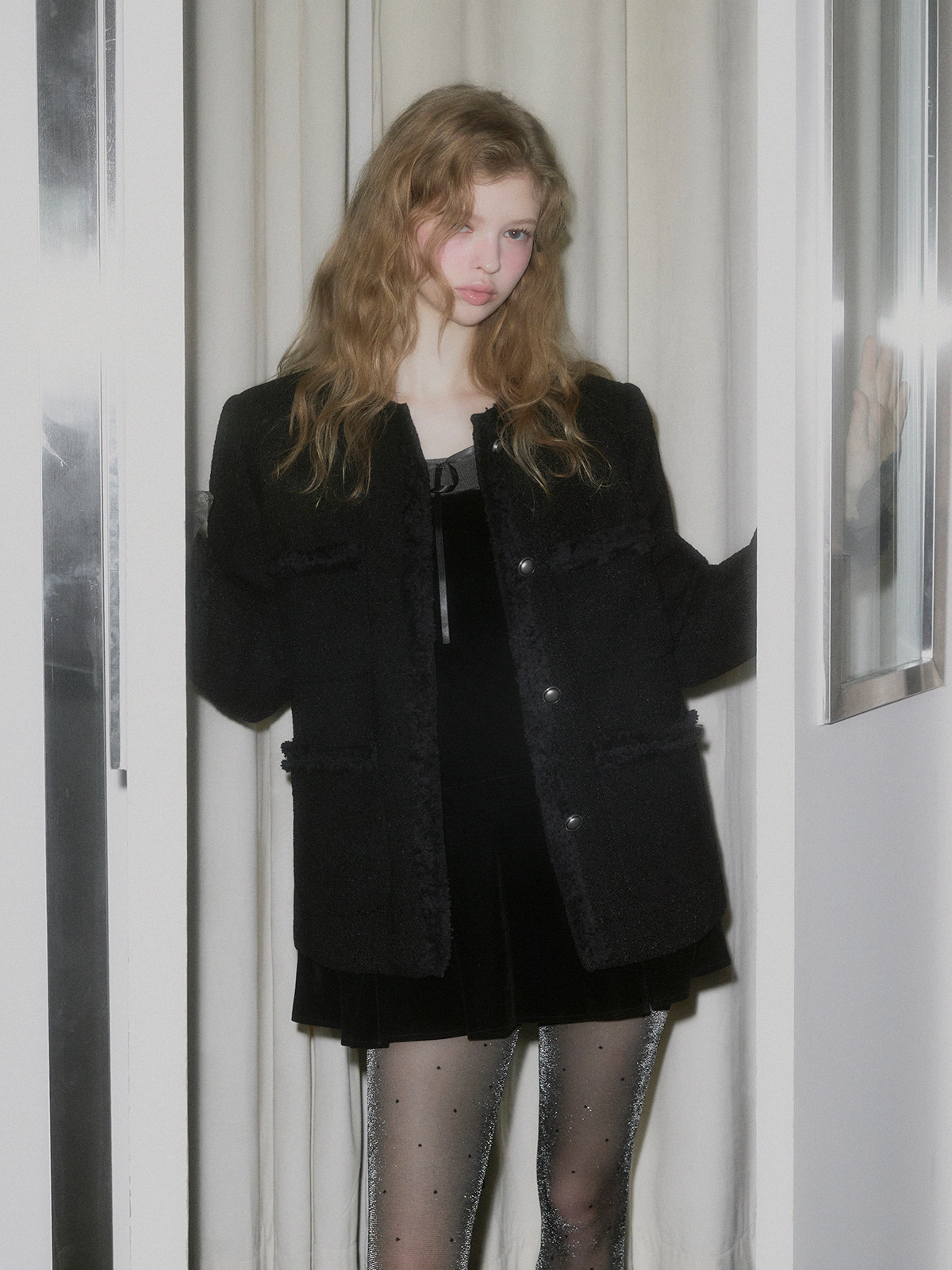 Roer Pocket Fringe Tweed Jacket