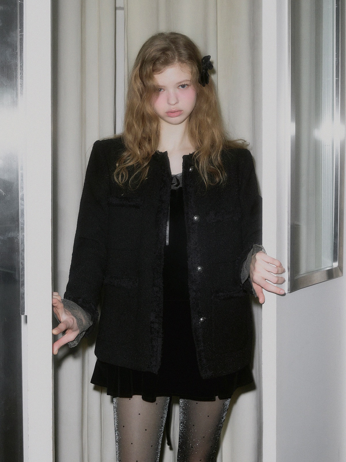 Roer Pocket Fringe Tweed Jacket