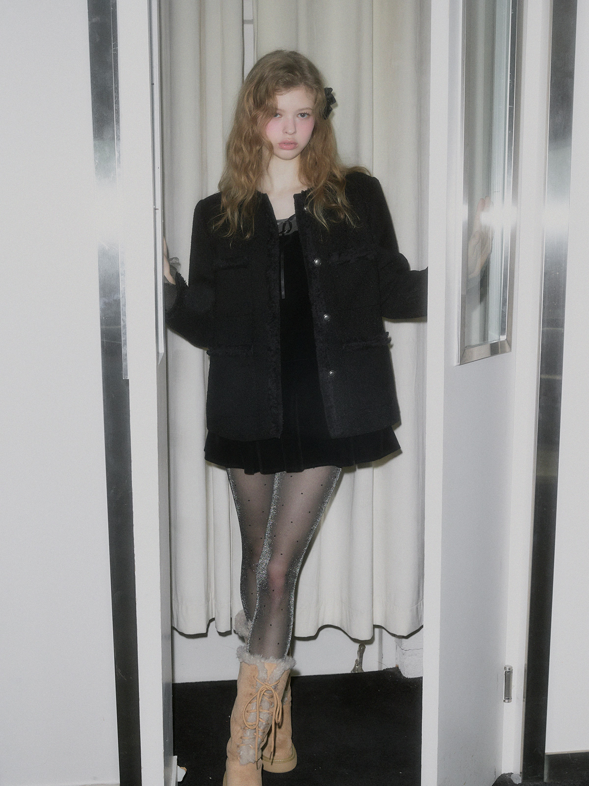 Roer Pocket Fringe Tweed Jacket