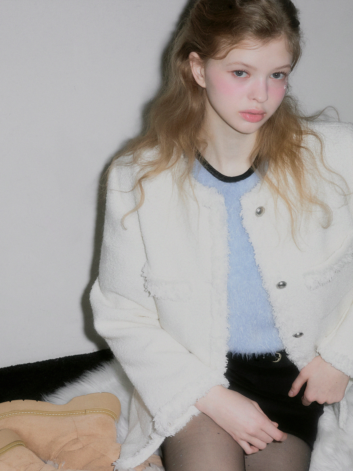 Roer Pocket Fringe Tweed Jacket