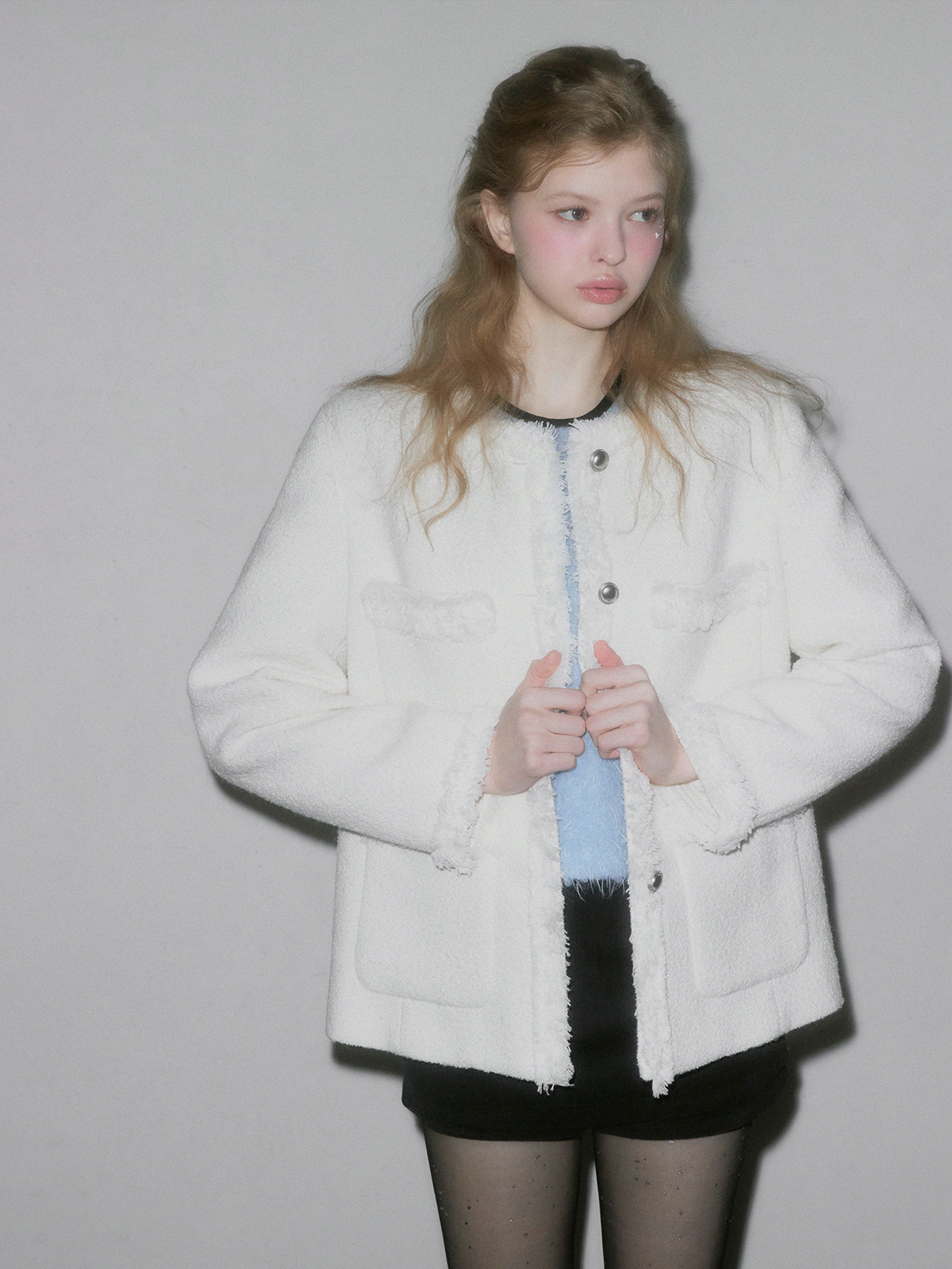Roer Pocket Fringe Tweed Jacket