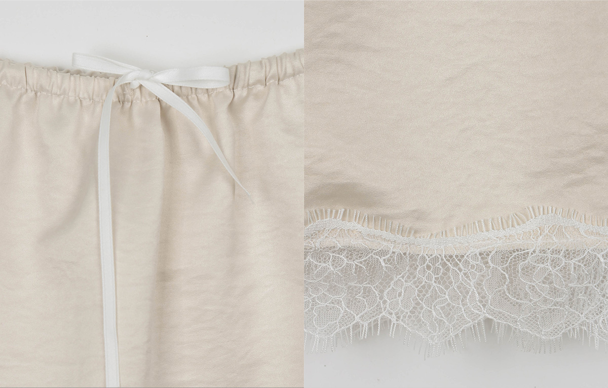 Julit Satin Lace Mini Skirt