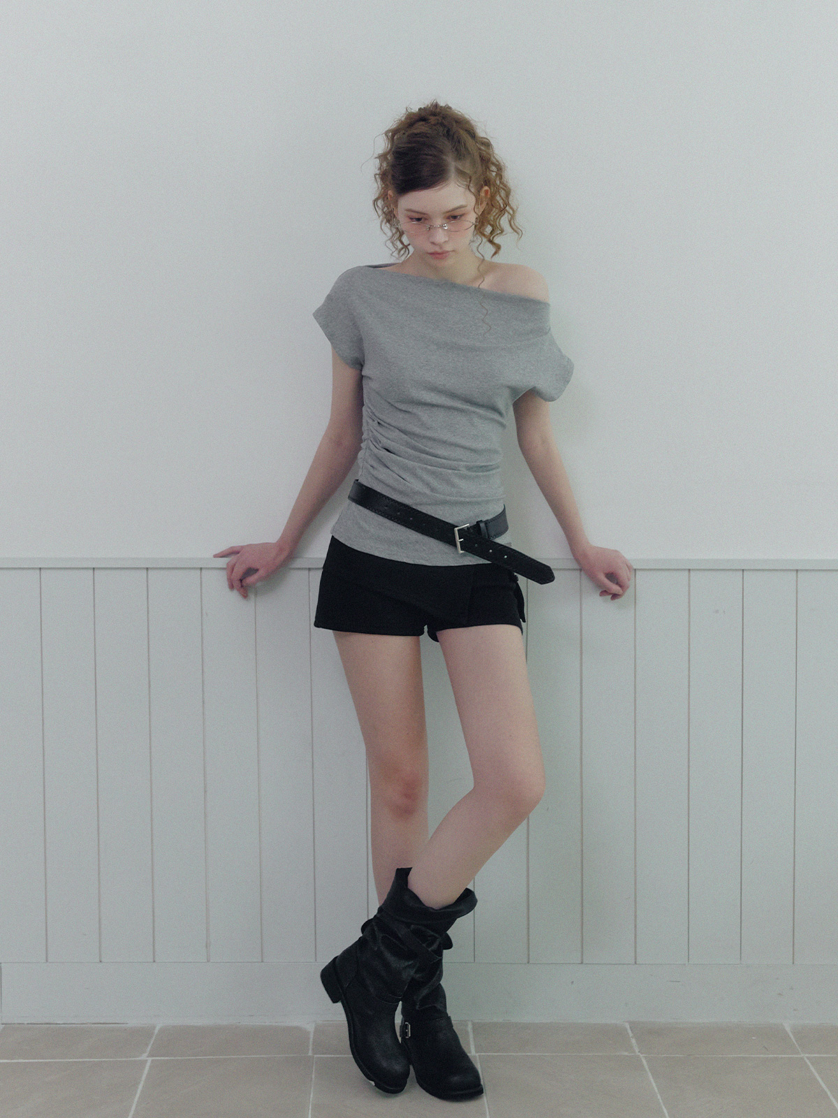 Hevit Button Skirt Shorts
