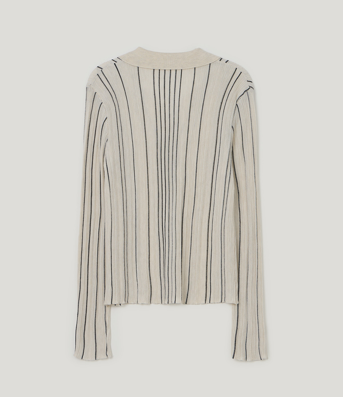 TWEE Polin collar vertical ribbed long sleeve knit - Product detail view