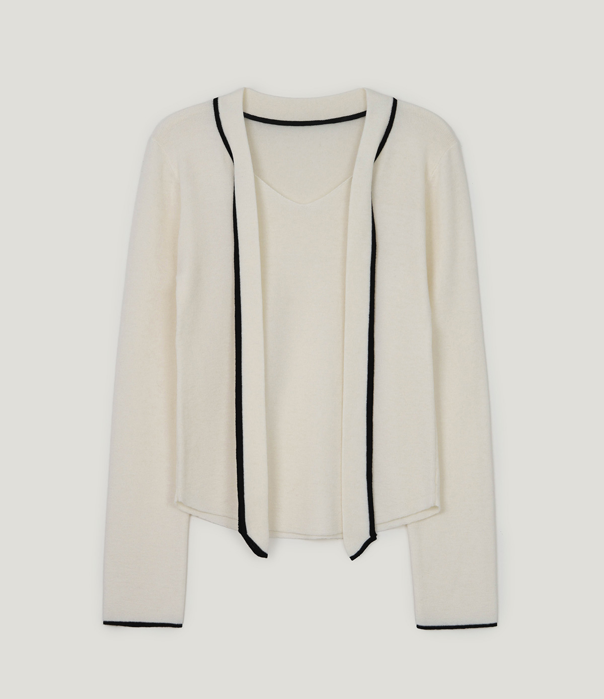 TWEE Poril contrast tie long sleeve knit - Product detail view