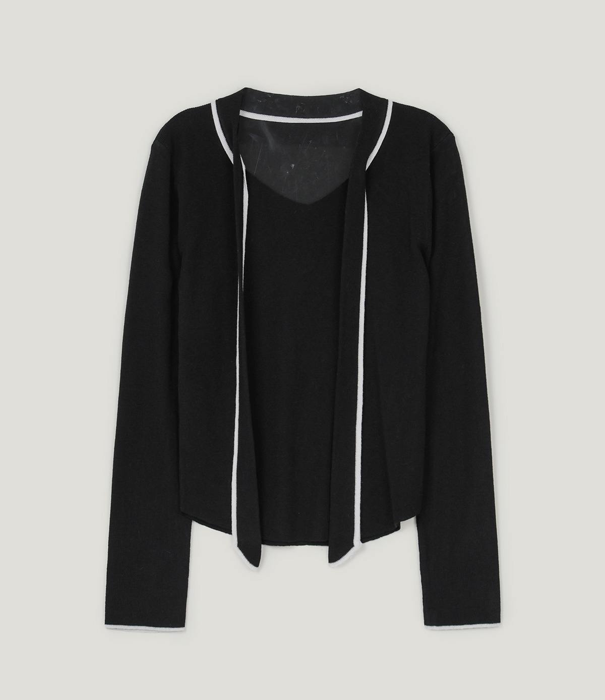 TWEE Poril contrast tie long sleeve knit - Product detail view