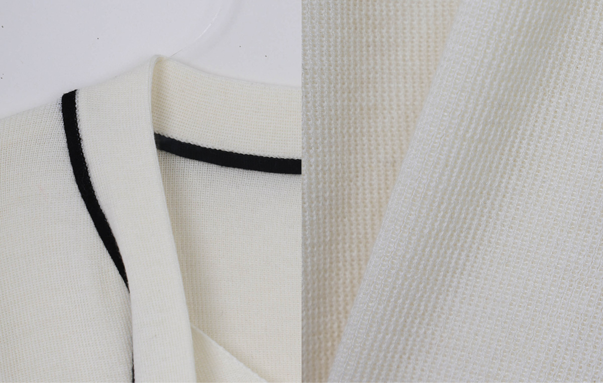 TWEE Poril contrast tie long sleeve knit - Fabric and construction close-up