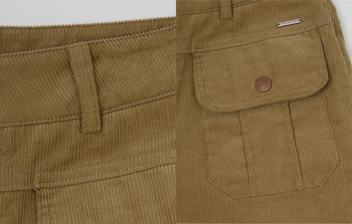 TWEE Nutt big pocket corduroy shorts - Fabric and construction close-up