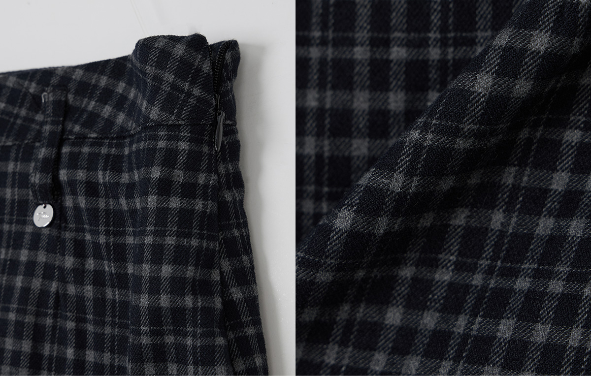 TWEE Baset check mini skirt shorts - Fabric and construction close-up