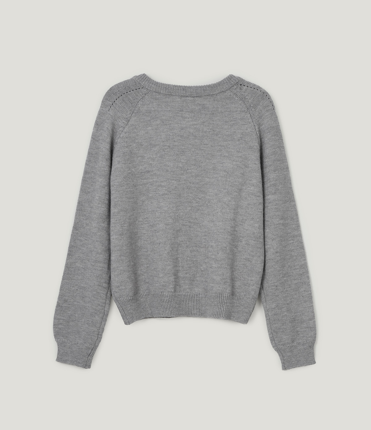 TWEE Ble round neck basic knit long sleeve cardigan - Product detail view