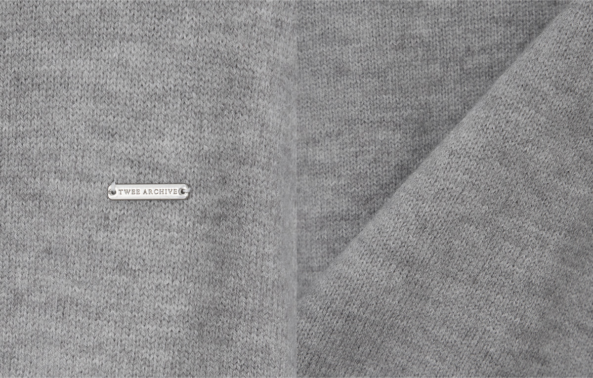 TWEE Ble round neck basic knit long sleeve cardigan - Fabric and construction close-up