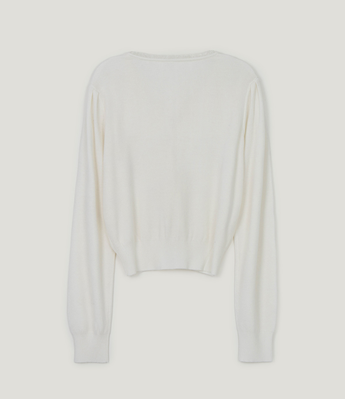 TWEE Derit lace layered V-neck knit long sleeve cardigan - Product detail view