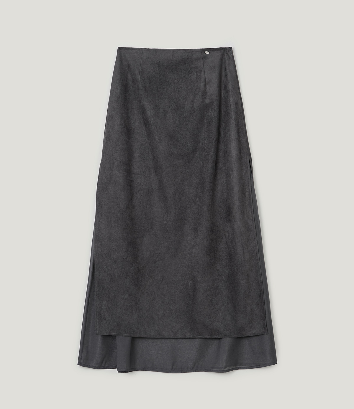 TWEE Benz organza layered suede long skirt - Product detail view