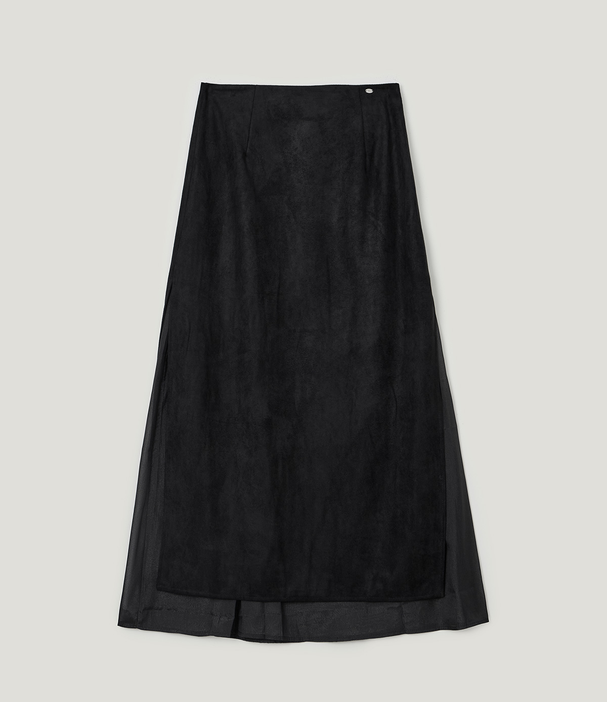 TWEE Benz organza layered suede long skirt - Product detail view