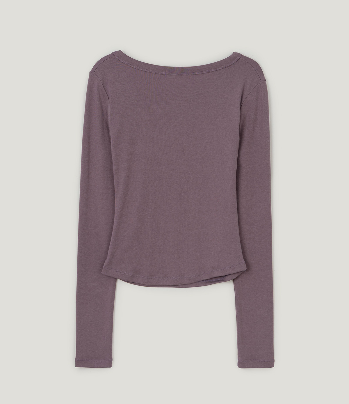 TWEE Rio asymmetric button shirring two-way long sleeve T-shirt - Product detail view