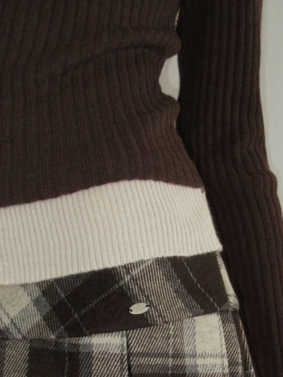 TWEE Kellon halter layered long sleeve knit - Fit and silhouette view