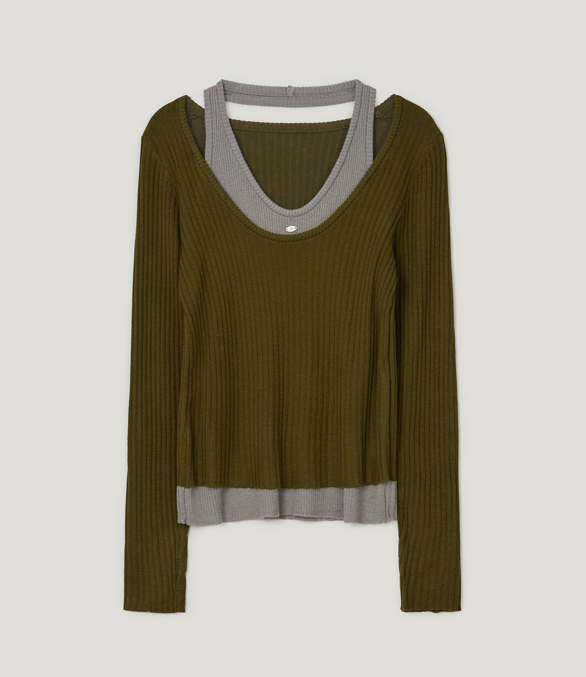 TWEE Kellon halter layered long sleeve knit - Product detail view
