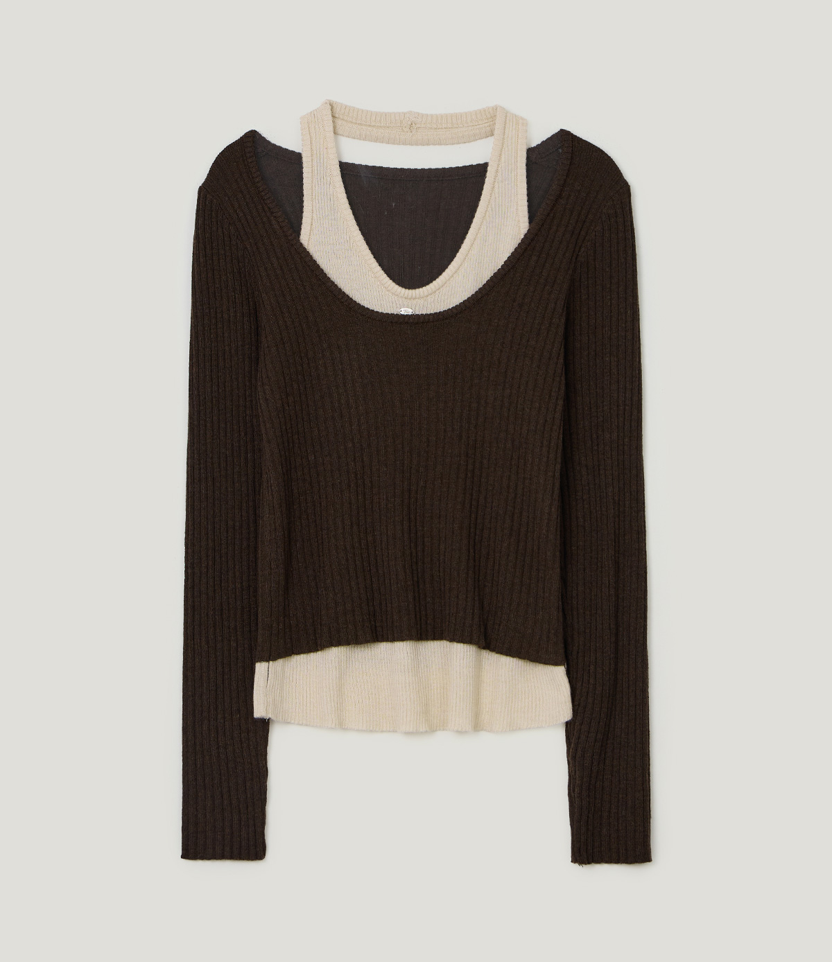 TWEE Kellon halter layered long sleeve knit - Product detail view